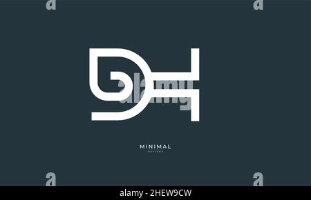 Buchstabensymbol Logo DH Stock Vektor