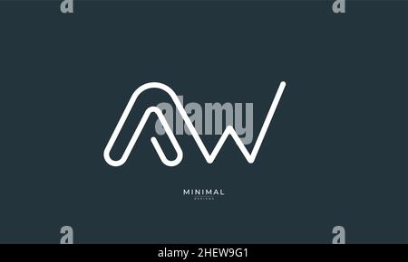 Alphabet Buchstabe Symbol Logo AW Stock Vektor