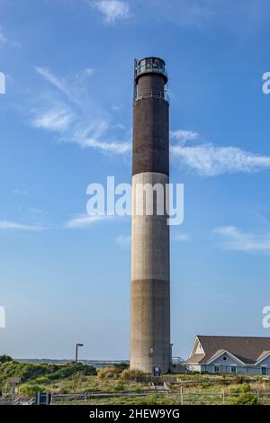 Oak Island Lighthouse in der Stadt Caswell Beach in der Nähe der Mündung des Cape Fear Stockfoto