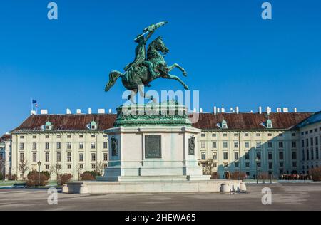 Denkmal Erzherzog karl von Österreich in Wien Stockfoto