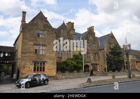 Lygon Arms Great Hall Broadway Village, Cotswolds, denkmalgeschütztes Gebäude in Worcestershire, England Grade II* Stockfoto