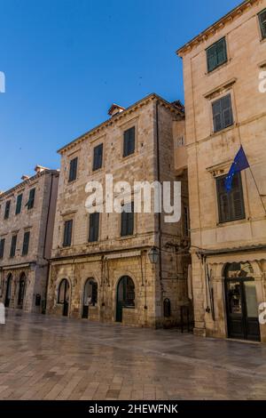 Typische Steinhäuser in der Altstadt von Dubrovnik, Kroatien Stockfoto