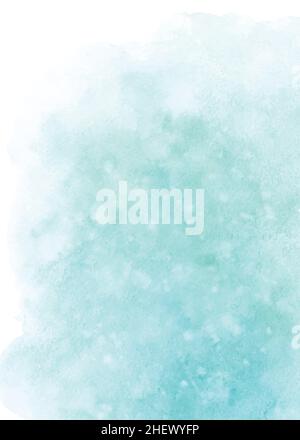 Blaugrüne Aquarellflecken, die abstrakten Hintergrund verspritzen. Handgemalte Aquarell Textur künstlerischen Vektor als Element in der dekorativen verwendet Stock Vektor