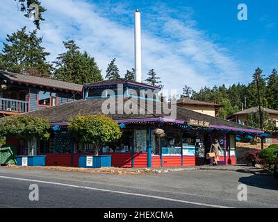 WA21098-00...WASHINGTON - der bunte Cottage-Geschenkladen in Orcas Village auf Orcas Island. Stockfoto