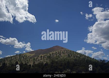 Blick auf den Gipfel des Sunset Crater, einem Vulkankegel im San Francisco Vulkanfeld nördlich von Flagstaff, AZ Stockfoto