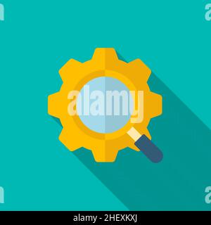 Analyse-Symbol, Vektordarstellung. Flaches Design mit langem Schatten, EPS10 Stock Vektor