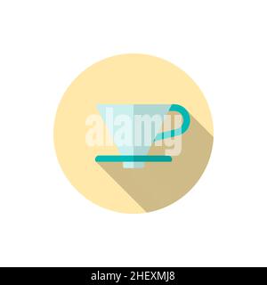 Kaffee-Filter-Symbol , Vektor flach lange Schatten-Design. Stock Vektor