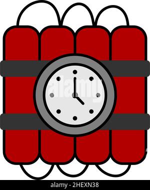 Timer Bomb Symbol Design Vorlage Vektor isoliert Stock Vektor