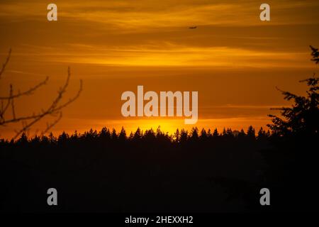 Factoria bei Sonnenuntergang am sonnigen Tag. Stockfoto