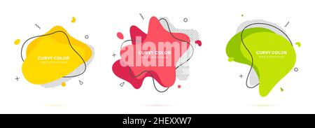 Moderne Flüssigkeit unregelmäßige Amöbe Blob Form abstrakte Elemente Grafik flach Stil Design Flüssigkeit Vektor Illustration. Stock Vektor