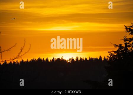 Factoria bei Sonnenuntergang am sonnigen Tag. Stockfoto