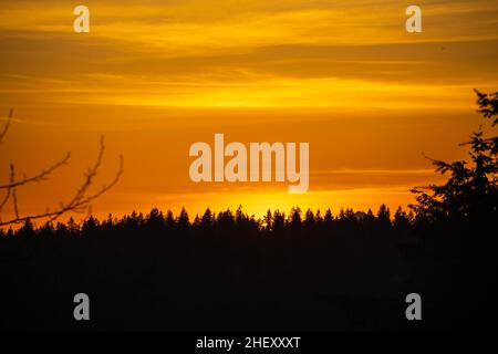 Factoria bei Sonnenuntergang am sonnigen Tag. Stockfoto