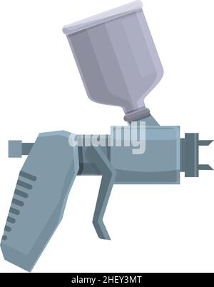 Cartoon-Vektor des Symbols „Pulverspritze“. Lackpistole. Farbe Luft Stock Vektor