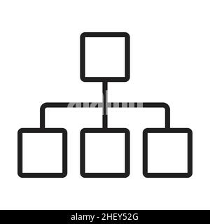 Organisation Hierarchie Diagramm Symbolvektor Projektmanagement, Projektteam, Datenvisualisierung, Corporate hierarchySitemap Zeichen für Ihre Website-Design Stock Vektor