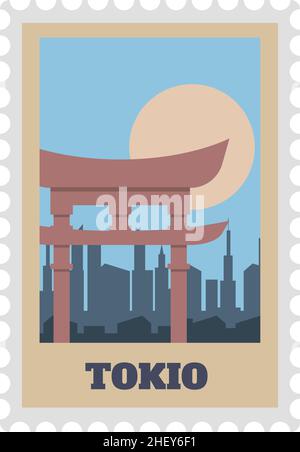 Tokio Poststempel mit Sichtmarke vintage Stock Vektor