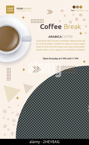 Kaffee Cafe Social Media Post Template Flyer Promotion Leerraum Stock Vektor