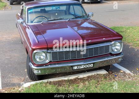 1966 Ford Falcon Futura, von Ford Australia allgemein Ford Futura genannt, geparkt am Avalon Beach, Sydney, Australien Stockfoto