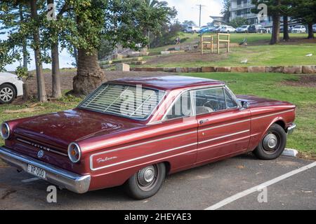 1966 Ford Falcon Futura, von Ford Australia allgemein Ford Futura genannt, geparkt am Avalon Beach, Sydney, Australien Stockfoto