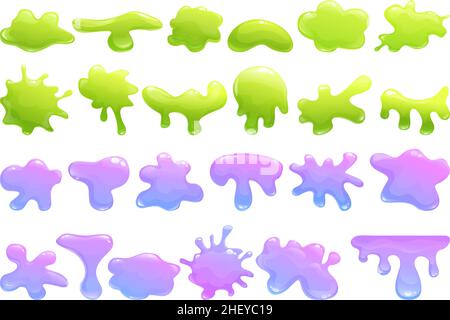 Slime-Symbole setzen Cartoon-Vektor. Game Monster. BLOB kindisch Stock Vektor