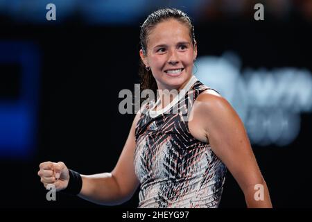 Sydney, Australien, 13. Januar 2022. Sydney, Australien. 13th Januar 2022. Daria Kasatkina aus Russland feiert am 13. Januar 2022 den Sieg über Garbine Muguruza aus Spanien im Viertelfinale beim Sydney Tennis Classic 2022 im Sydney Olympic Park Tennis Center, Sydney, Australien. Foto von Peter Dovgan. Nur zur redaktionellen Verwendung, Lizenz für kommerzielle Nutzung erforderlich. Keine Verwendung bei Wetten, Spielen oder Veröffentlichungen einzelner Clubs/Vereine/Spieler. Kredit: UK Sports Pics Ltd/Alamy Live Nachrichten Stockfoto