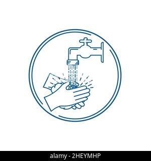 Symbole zum Händewaschen. Vektor und Illustration Stock Vektor