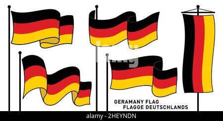 Deutschland Flaggen Kollektion. Vektor und Illustration. Stock Vektor