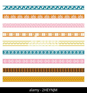Flaches Design griechischen Bordüre Set Vektor-Illustration. Stock Vektor