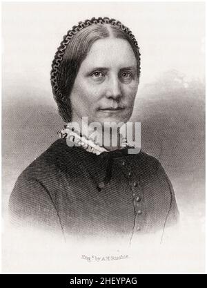 Mary Ashton Rik Livermore (1820-1905), amerikanische Journalistin, Abolitionistin und Verfechterin der Frauenrechte, Porträtstich von Alexander Hay Ritchie, um 1867 Stockfoto