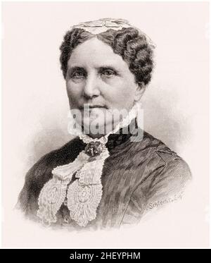 Mary Ashton Reis Livermore (1820-1905), amerikanische Journalistin, Abolitionistin, Frauenrechtlerin und Verfechterin der Frauenrechte, Porträtstich von Charles Schlect, um 1867 Stockfoto