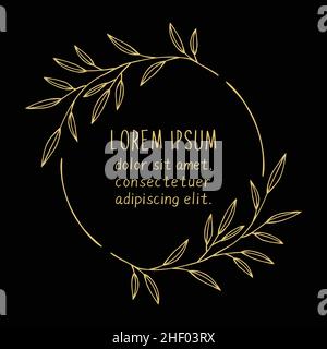 Handgezeichneter runder Blumenrahmen. Handgezeichnetes Design mit Blumenkranz. Vektor und Illustration. Stock Vektor