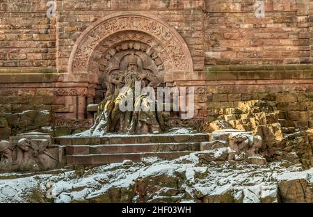 Wilhelm I. Denkmal auf dem Kyffhaeuser Berg Thüringen, Deutschland Stockfoto