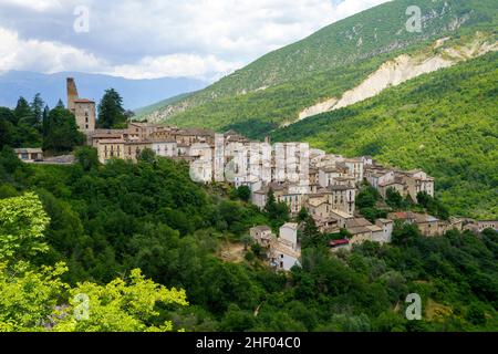 Anversa degli Abruzzi, Provinz L Aquila, Abruzzen, Italien: Altstadt Stockfoto