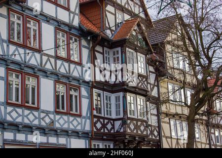 Malerische Häuser in Bad Sooden-Allendorf im Werra-Tal in Deutschland, Hessen Stockfoto