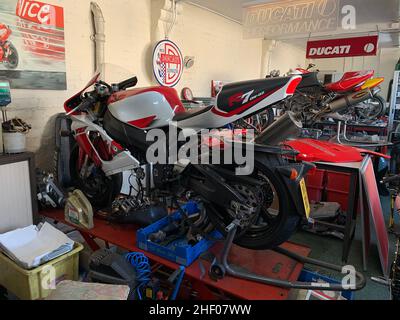 Ducati Motorräder werden in Northampton UK hergestellt Stockfoto