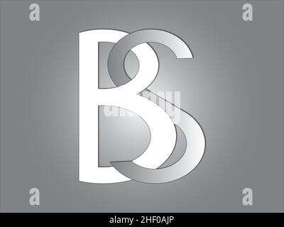 Erstellt durch die Umwandlung geometrischer Figuren, eine Initiale bestehend aus den Buchstaben B und S. Stock Vektor