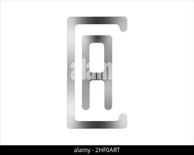 Erstellt durch Umwandlung geometrischer Figuren, eine Initiale bestehend aus den Buchstaben C und A. Stock Vektor