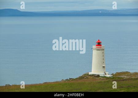 Leuchtturm Skardsviti in Island, Europa Stockfoto