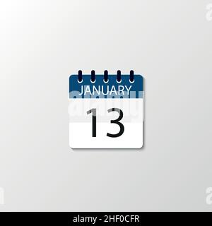 Vektor flaches Tageskalender-Symbol. Tag , Monat , Januar eps Stock Vektor