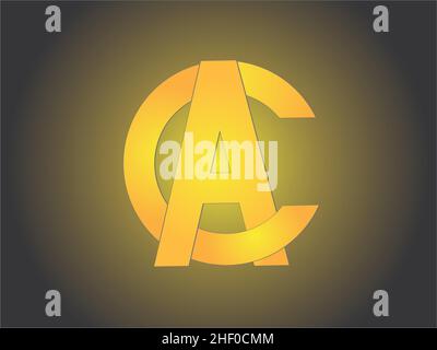 Erstellt durch Umwandlung geometrischer Figuren, eine Initiale bestehend aus den Buchstaben C und A. Stock Vektor