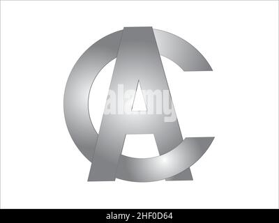 Erstellt durch Umwandlung geometrischer Figuren, eine Initiale bestehend aus den Buchstaben C und A. Stock Vektor