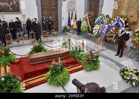 Rom, Italien. 13th Januar 2022. David Sassoli Beerdigungskammer im Kapitol. Kredit: Unabhängige Fotoagentur/Alamy Live Nachrichten Stockfoto