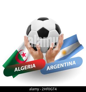 Fußballspiel, Nationalmannschaften algerien vs. argentinien Stockfoto