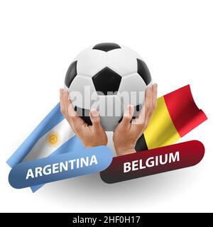 Fußballspiel, Nationalmannschaften argentinien gegen belgien Stockfoto