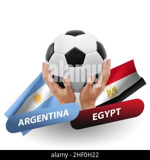 Fußballspiel, Nationalmannschaften argentinien gegen ägypten Stockfoto
