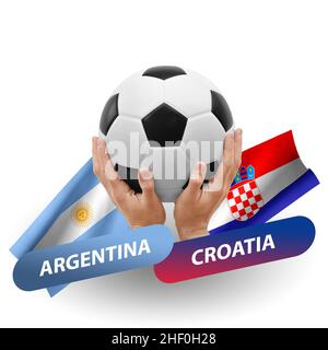 Fußballspiel, Nationalmannschaften argentinien gegen kroatien Stockfoto
