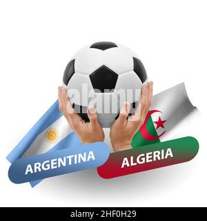 Fußballspiel, Nationalmannschaften argentinien gegen algerien Stockfoto