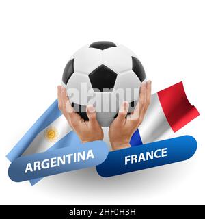 Fußballspiel, Nationalmannschaften argentinien gegen frankreich Stockfoto