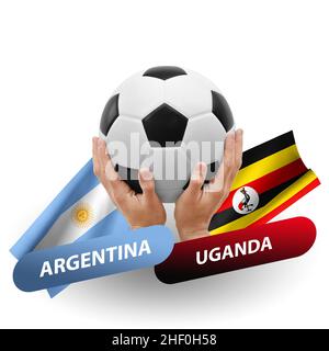 Fußballspiel, Nationalmannschaften argentinien gegen uganda Stockfoto