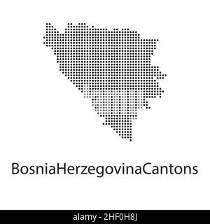 Detaillierte Vektorkarte - Bosnien-Herzegowina Vektorgrafik Stock Vektor