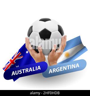 Fußballspiel, Nationalmannschaften australien gegen argentinien Stockfoto